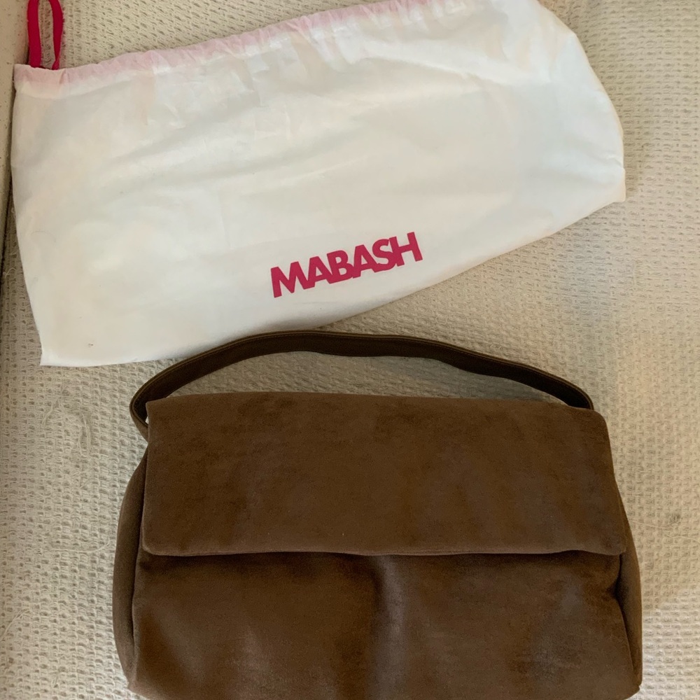 MABASH The Cinnamon Puffy Mega Brown Vegan Leather Shoulder Tote Purse Bag New